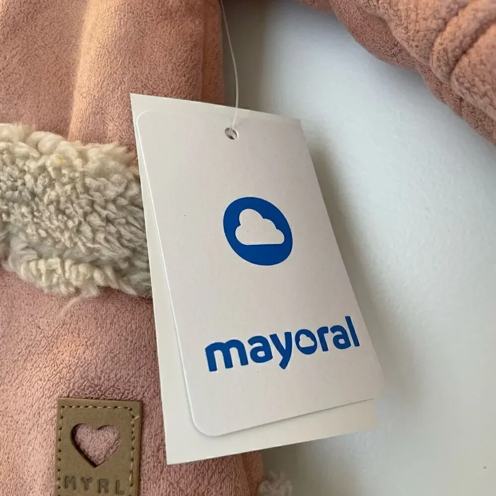 Mayoral Fleece Lined Faux Suede Coat Jacket size 4